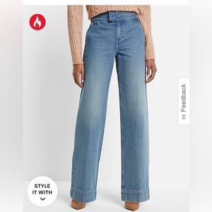 New Express Jeans size 16 High Rise Wide Leg